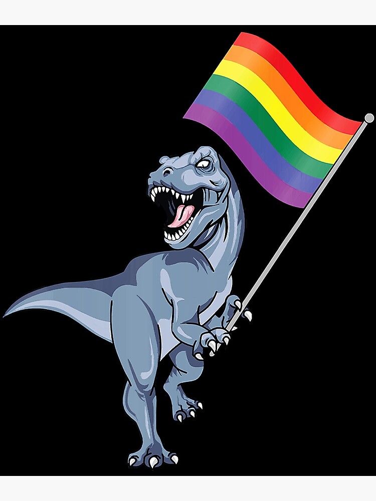 Pride Dinosaur Lgbt Gay Lesbian Bisexual Transgender Trans Poster By