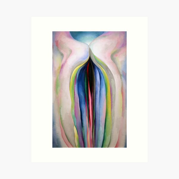 o'keeffe grey line with black, blue and yellow 1923 Art Print