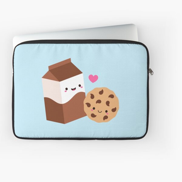 Kawaii Chocolate Milk Carton and Cookie Laptop Sleeve