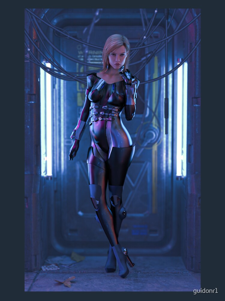 Thumbnail 6 of 6, Premium T-Shirt, cyberpunk girl designed and sold by guidonr1.