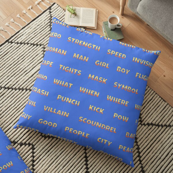 Deconstructed Comic Book Poetry Floor Pillow