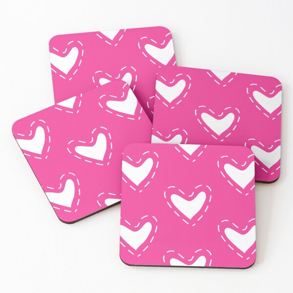 Item preview, white hearts on pink background designed and sold by Chamaiporn Pangtorn.