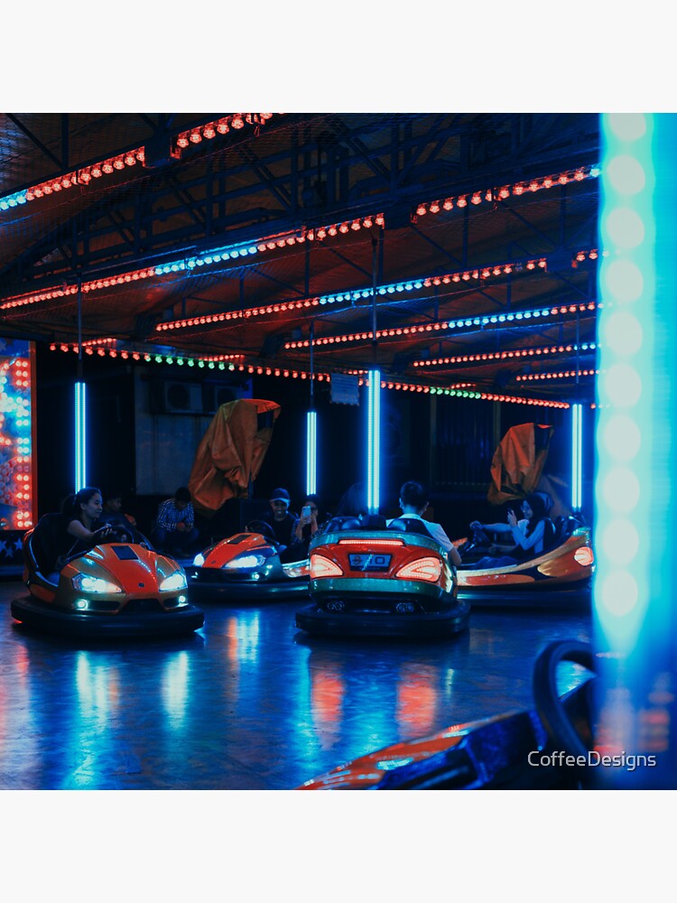 "Bumper Cars Neon Lights" Sticker for Sale by CoffeeDesigns Redbubble