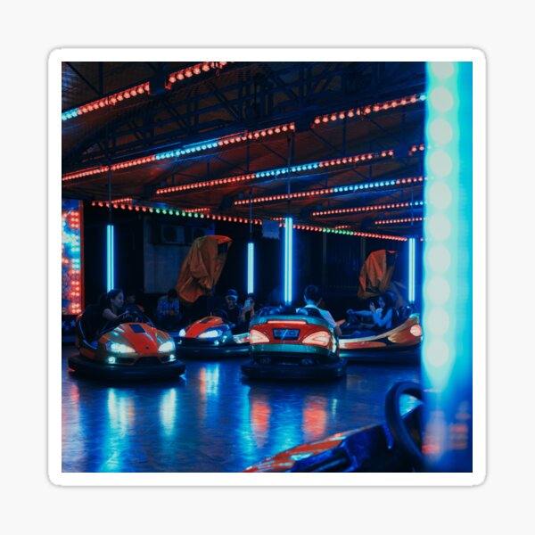 "Bumper Cars Neon Lights" Sticker for Sale by CoffeeDesigns Redbubble