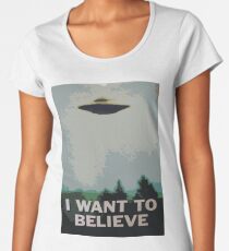I Want to Believe- X Files Women's Premium T-Shirt