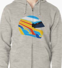 Sudadera con capucha y cremallera Ilustración del casco de Fernando Alonso