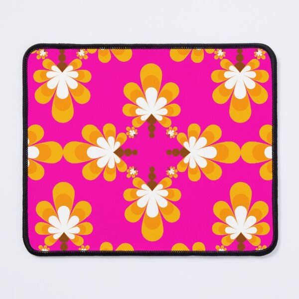 Item preview, colorful floral pattern on pink square background designed and sold by Chamaiporn Pangtorn.