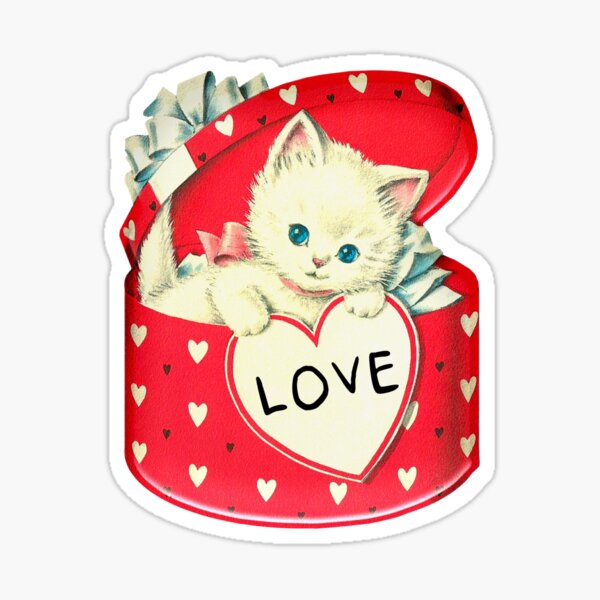 Item preview, Cute kitten, vintage cat, vintage kitten, cute cat, Valentines  designed and sold by Spooky Witch Dream.