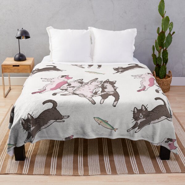 Item preview, Cute cats with fish, beautiful pattern cats designed and sold by Mauswohn.