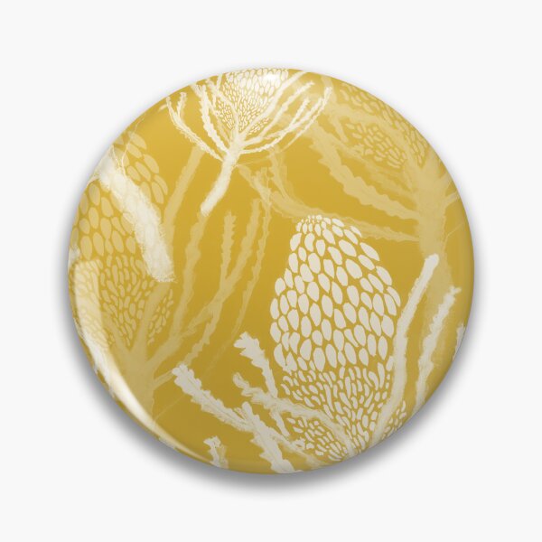 Item preview, Seamless White Protea on Mustard designed and sold by Crimson-thyme.