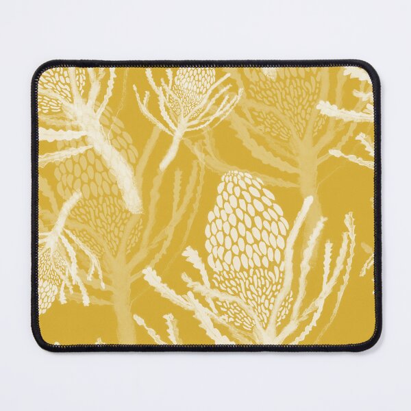 Item preview, Seamless White Protea on Mustard designed and sold by Crimson-thyme.