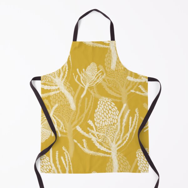 Item preview, Seamless White Protea on Mustard designed and sold by Crimson-thyme.