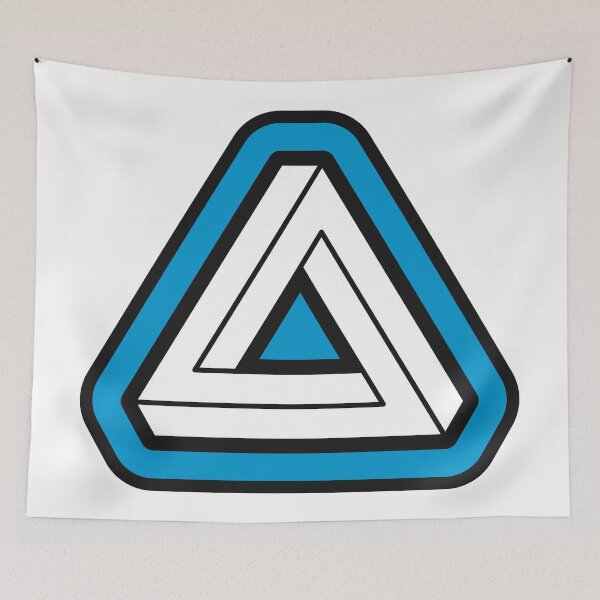 Item preview, Cyan Impossible Triangle Optical Illusion designed and sold by iscaStudioArt.
