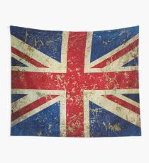 Grunge Union Jack - Scratched Metal Effect Wall Tapestry