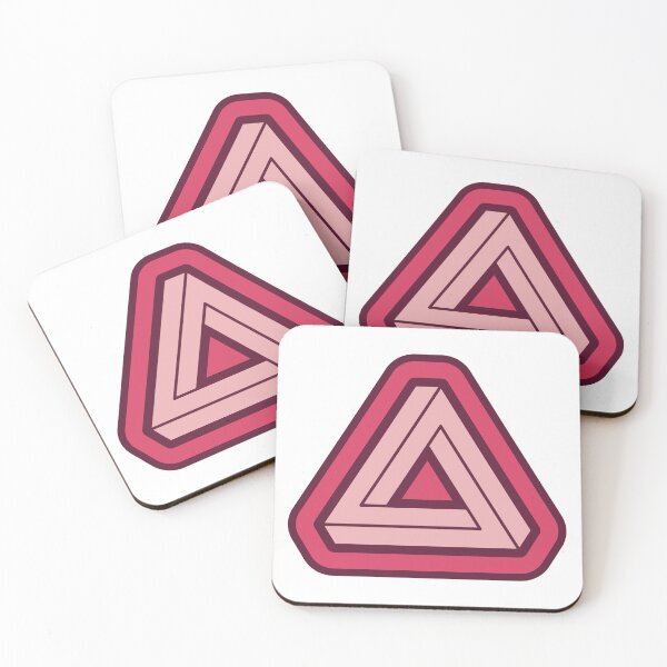 Item preview, Two Tone Pink Impossible Triangle Optical Illusion designed and sold by iscaStudioArt.
