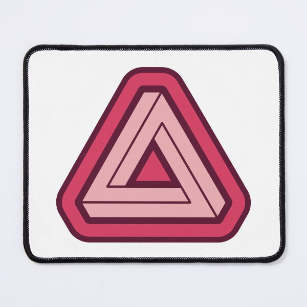 Item preview, Two Tone Pink Impossible Triangle Optical Illusion designed and sold by iscaStudioArt.