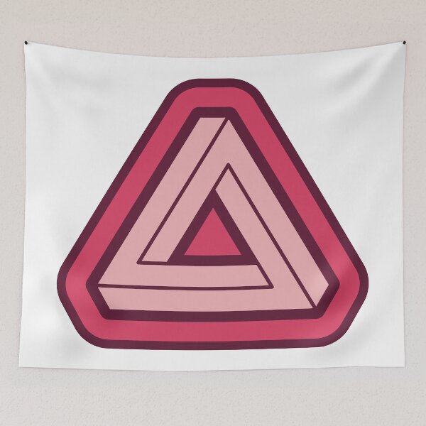 Item preview, Two Tone Pink Impossible Triangle Optical Illusion designed and sold by iscaStudioArt.