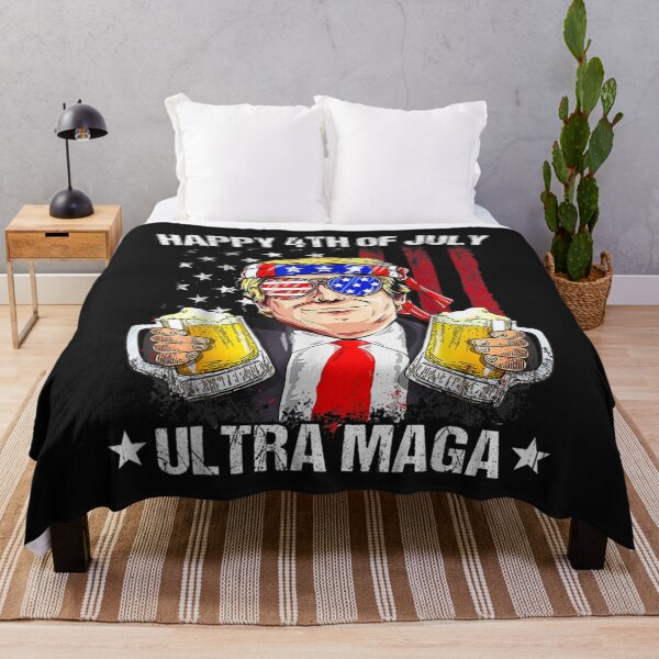 Item preview, Ultra Maga Proud Pro Trump Happy 4th of July American Flag T-Shirt designed and sold by Dieter-Marshall.