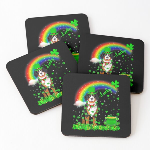 Item preview, Shamrock Rainbow Lucky Bernese Mountain Dog St Patricks Day designed and sold by HardiKel.