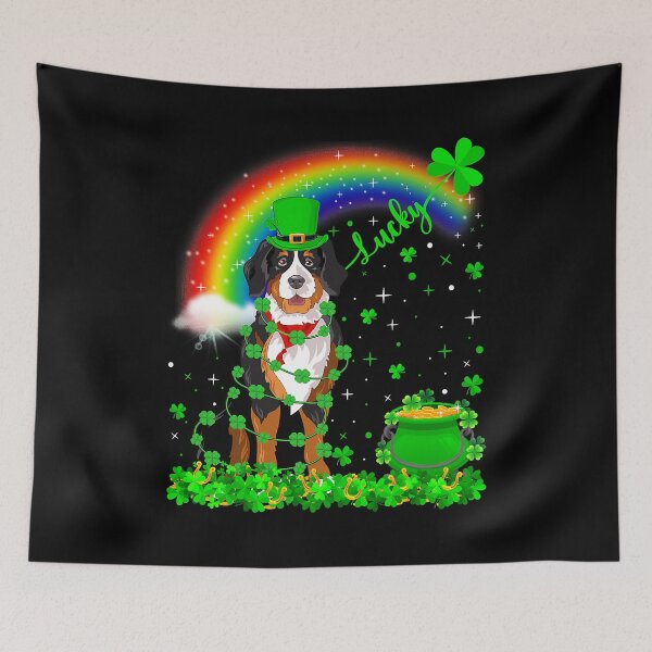 Item preview, Shamrock Rainbow Lucky Bernese Mountain Dog St Patricks Day designed and sold by HardiKel.