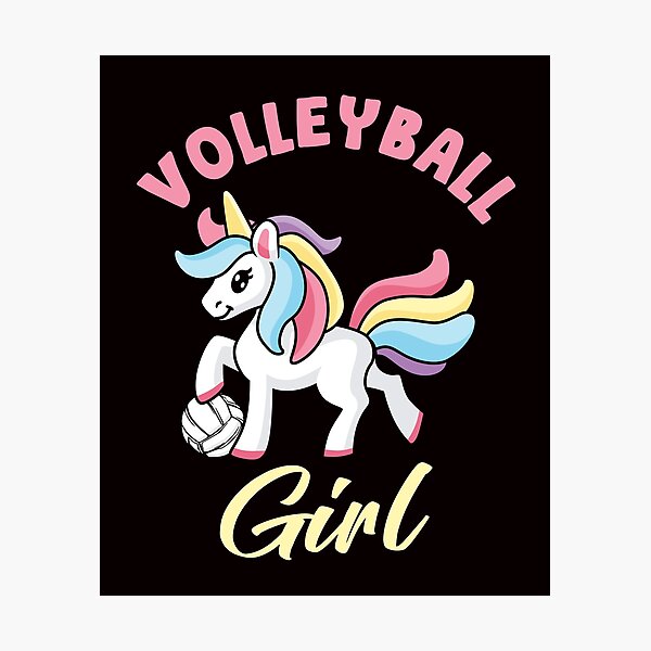 版画 Unicorn Volleyball print 版画 Unicorn Volleyball print Volleyball Chibi Girl