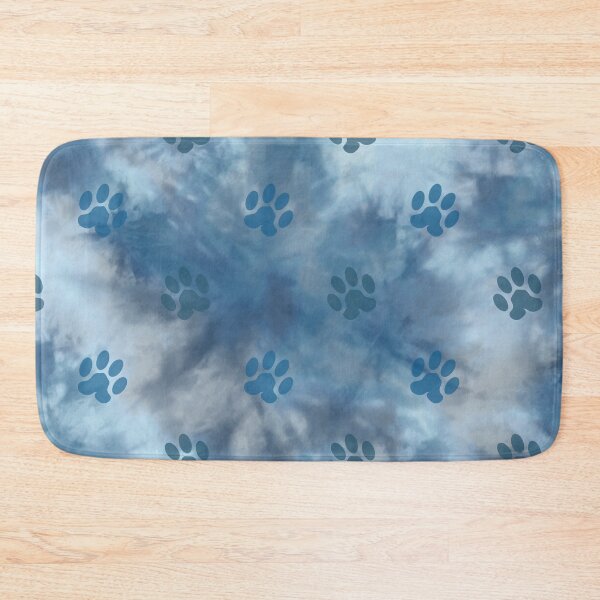 Item preview, dark blue tie dye background dog and cat paw print designed and sold by Beeroclock.