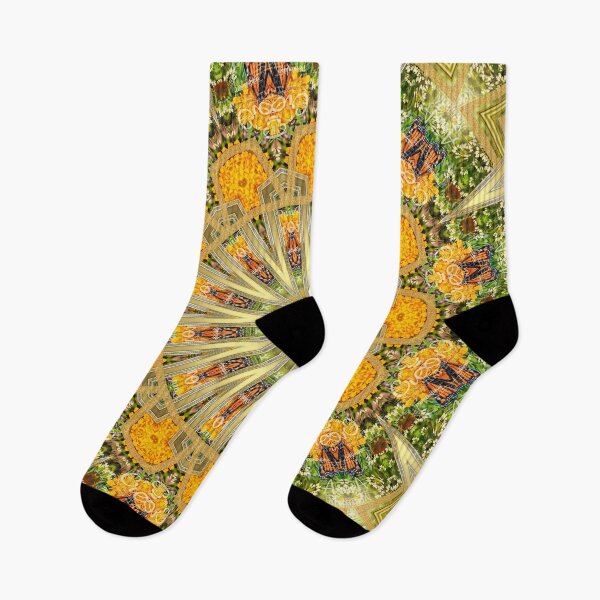 Item preview, Gold, Green Orange Marigold Mandala Geometric Artistry designed and sold by webgrrl.