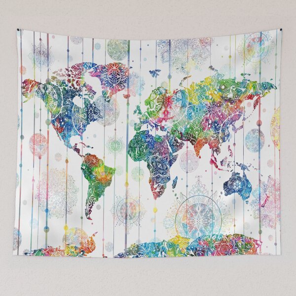 Item preview, world map mandala 7 designed and sold by BekimART.