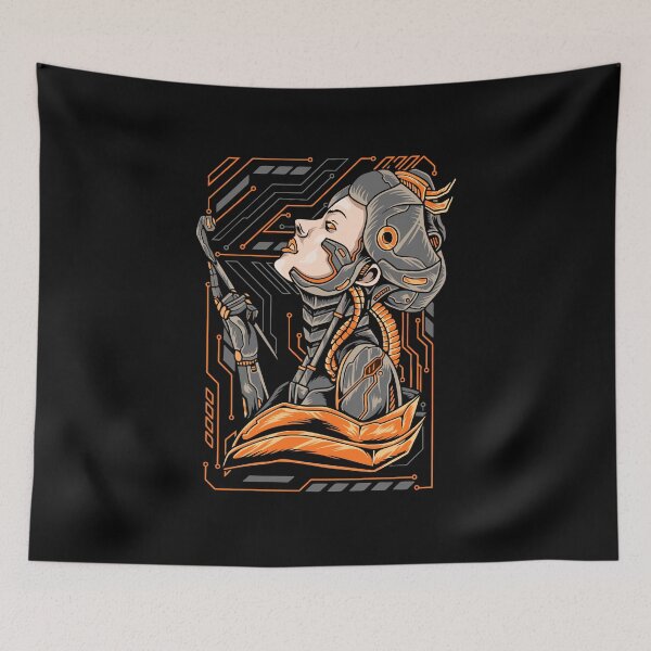 Item preview, Pipe Smoking Devil Cyborg Japanese Geisha designed and sold by BakaOutfit.