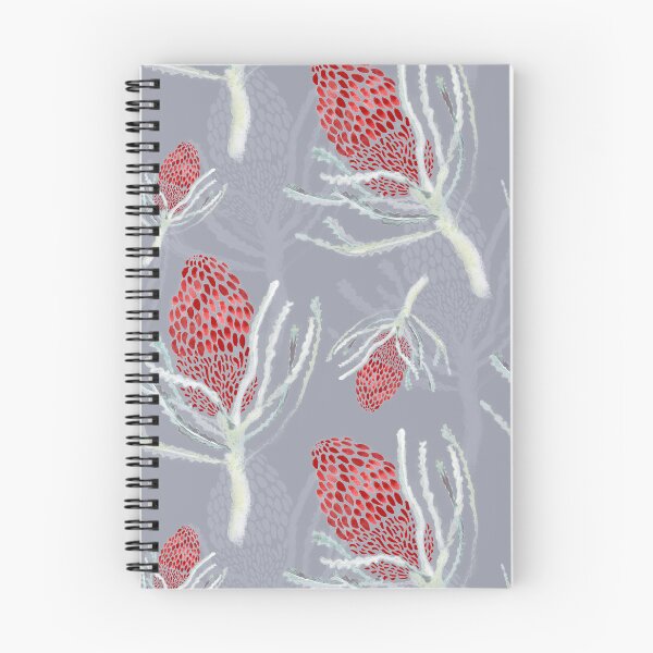 Item preview, Seamless Red Protea on Grey designed and sold by Crimson-thyme.
