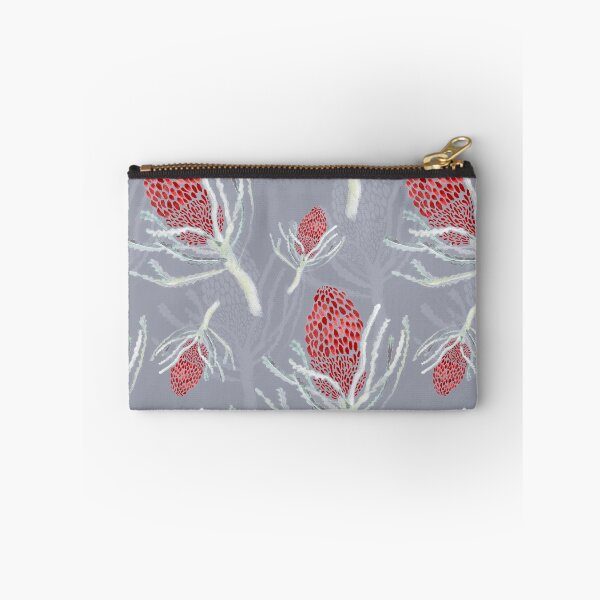 Item preview, Seamless Red Protea on Grey designed and sold by Crimson-thyme.