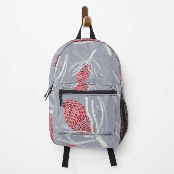 Item preview, Seamless Red Protea on Grey designed and sold by Crimson-thyme.