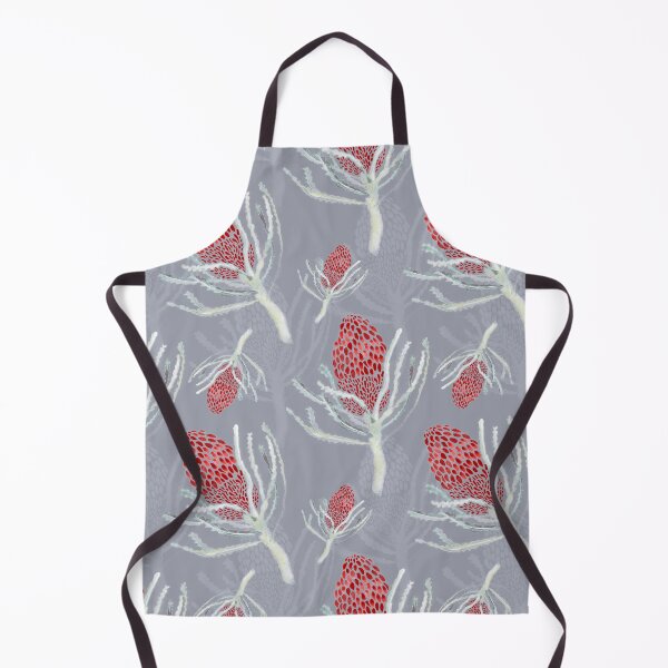 Item preview, Seamless Red Protea on Grey designed and sold by Crimson-thyme.