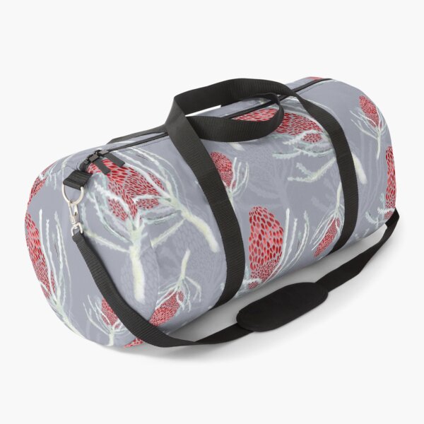 Item preview, Seamless Red Protea on Grey designed and sold by Crimson-thyme.