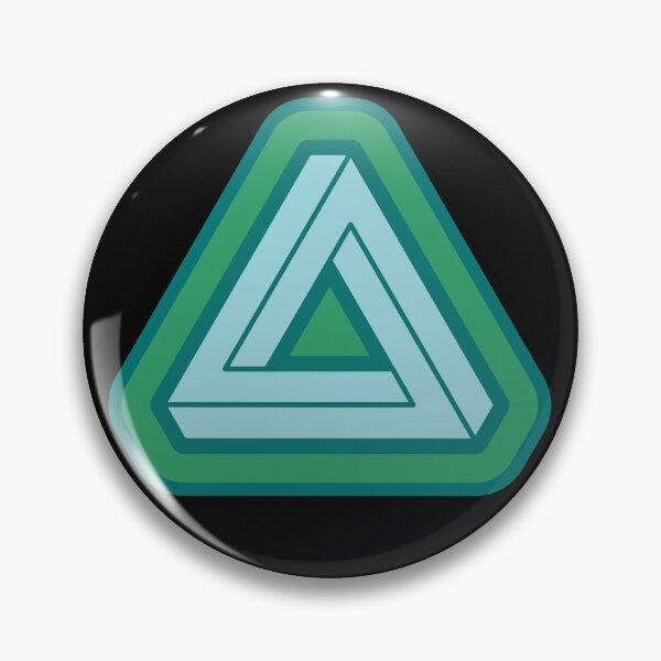 Item preview, Blue Green Impossible Triangle Optical Illusion designed and sold by iscaStudioArt.
