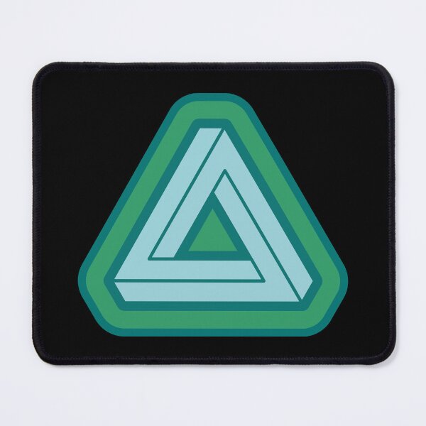 Item preview, Blue Green Impossible Triangle Optical Illusion designed and sold by iscaStudioArt.
