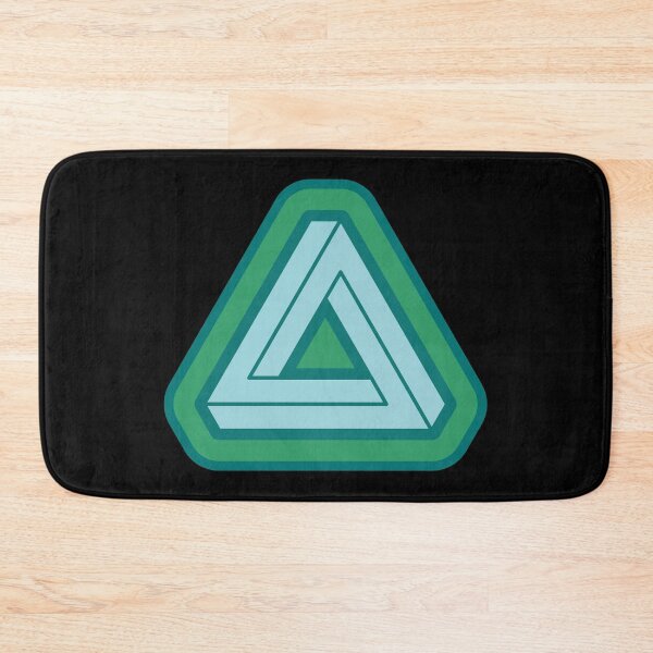 Item preview, Blue Green Impossible Triangle Optical Illusion designed and sold by iscaStudioArt.