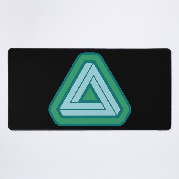 Item preview, Blue Green Impossible Triangle Optical Illusion designed and sold by iscaStudioArt.