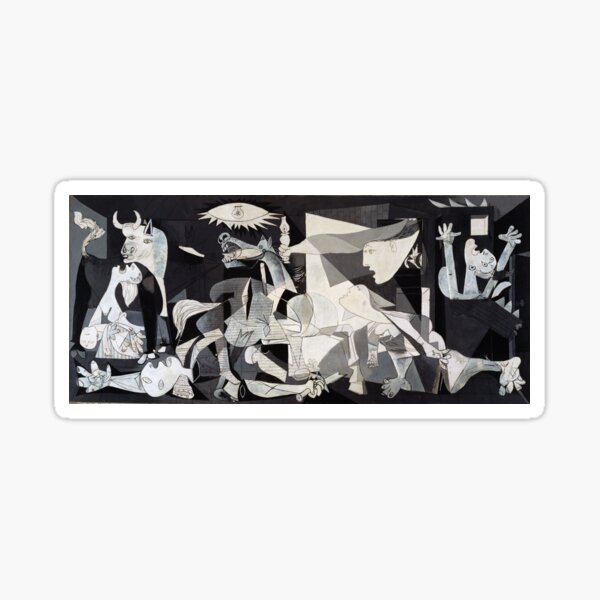 Guernica Artwork Reproduction - Design for Wall Art, Prints, Posters, T-shirts, Men, Women, Kids Sticker