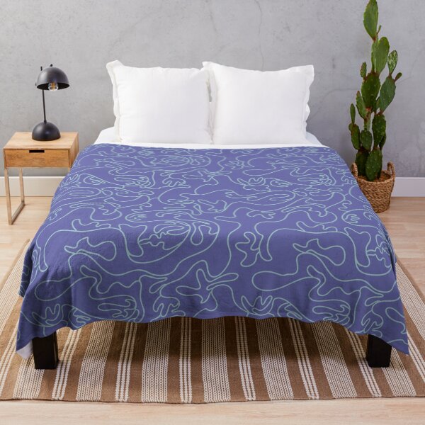 Item preview, Abstract modern minimalist doodle line art on very peri purple background designed and sold by IevaLiART.