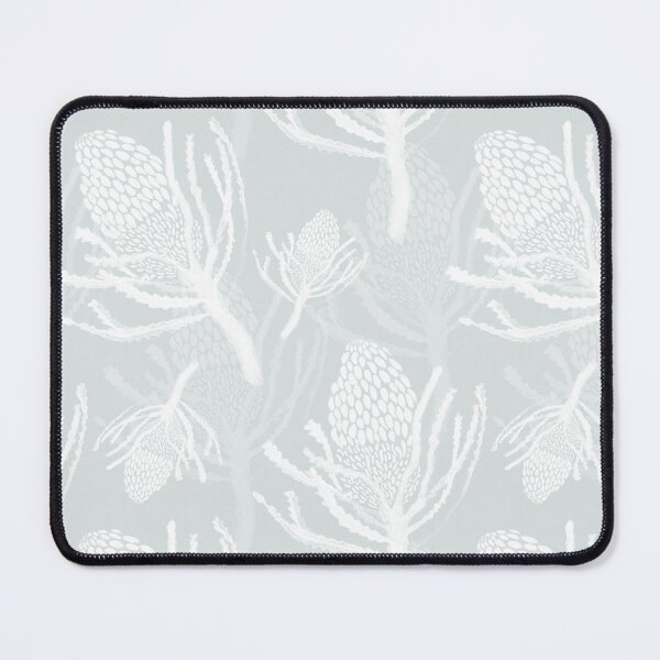 Item preview, Seamless White Protea on Light Turquoise designed and sold by Crimson-thyme.