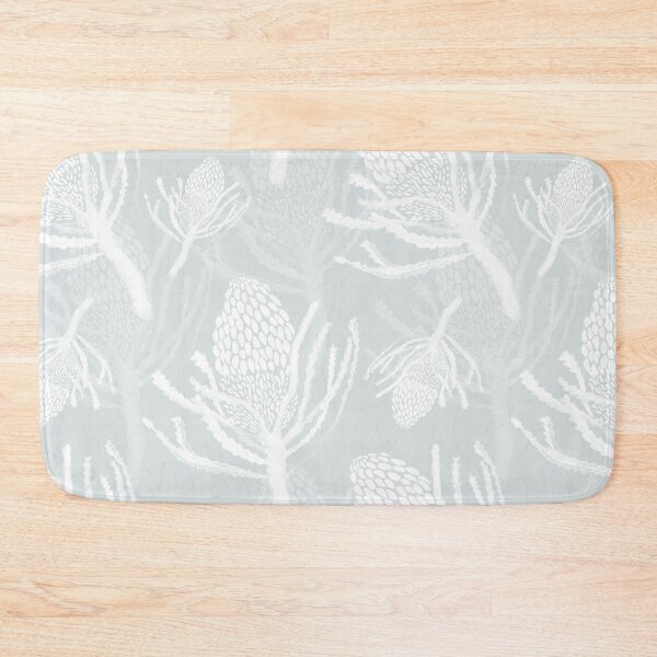 Item preview, Seamless White Protea on Light Turquoise designed and sold by Crimson-thyme.