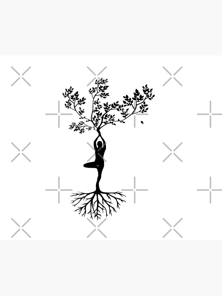 "Yoga Tree Woman silhouette" Poster for Sale by MustaphaBNRS Redbubble