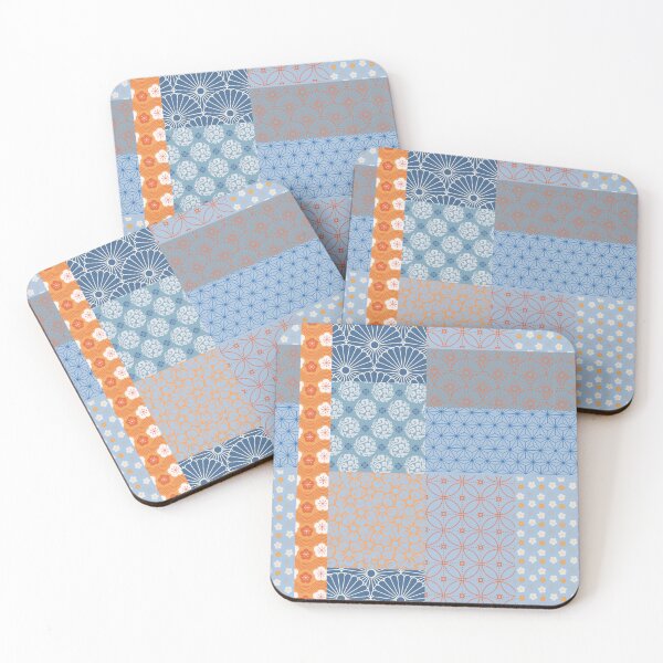 Item preview, Blue and Orange Wagara Patchwork  designed and sold by KaitoJapanDesign.