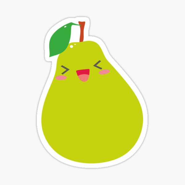 Happy Cute Fruits Pear Kawaii Design Sticker By Surrile Redbubble 