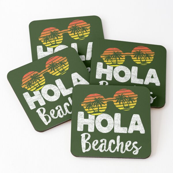 Item preview, Funny Retro Beach Summer Vacation Gift, Cute Hola Beaches    designed and sold by ChloeArte3.
