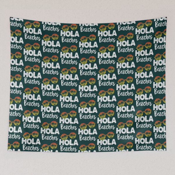 Item preview, Funny Retro Beach Summer Vacation Gift, Cute Hola Beaches    designed and sold by ChloeArte3.