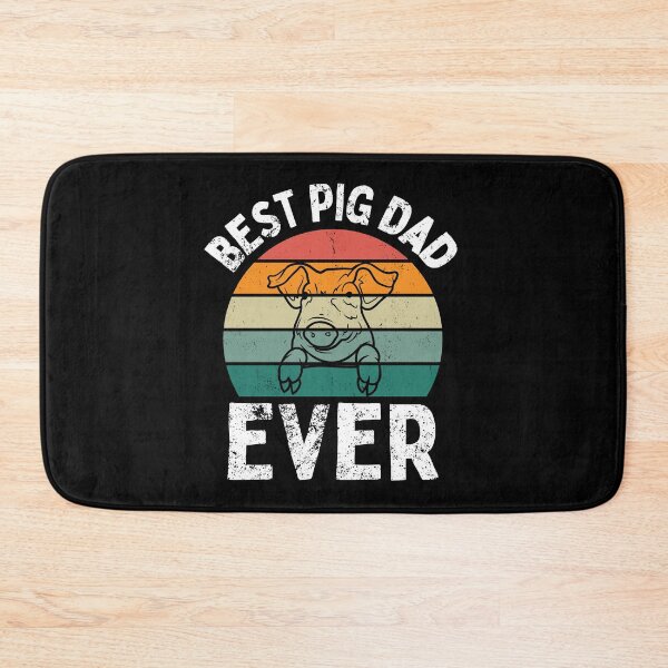 Item preview, Vintage Retro Sunset Distress Best Pig Dad Ever Pet Piggy Fathers Day  designed and sold by Mariano Topno.