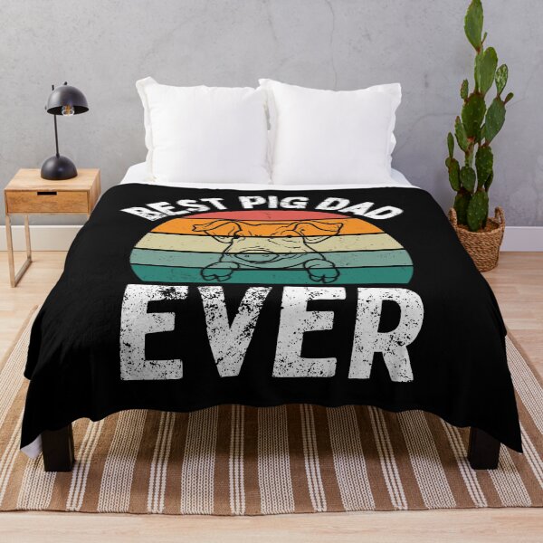 Item preview, Vintage Retro Sunset Distress Best Pig Dad Ever Pet Piggy Fathers Day designed and sold by Mariano Topno.