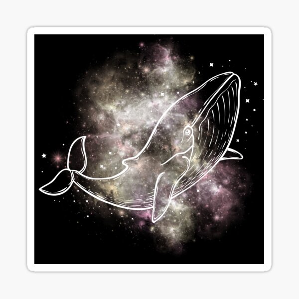 alone whale in the sky Sticker